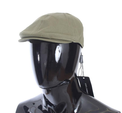 Green Cotton Newsboy Cap