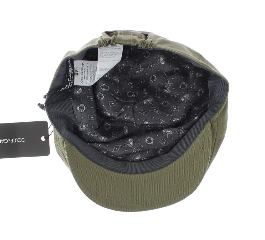 Green Cotton Newsboy Cap