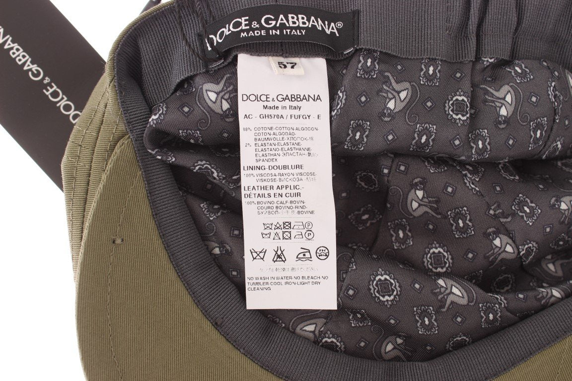 Green Cotton Newsboy Cap