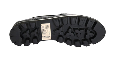 Black Leather Crystal Moccasins Shoes