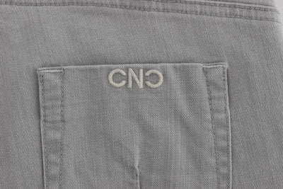 Gray Cotton Blend Super Slim Fit Jeans