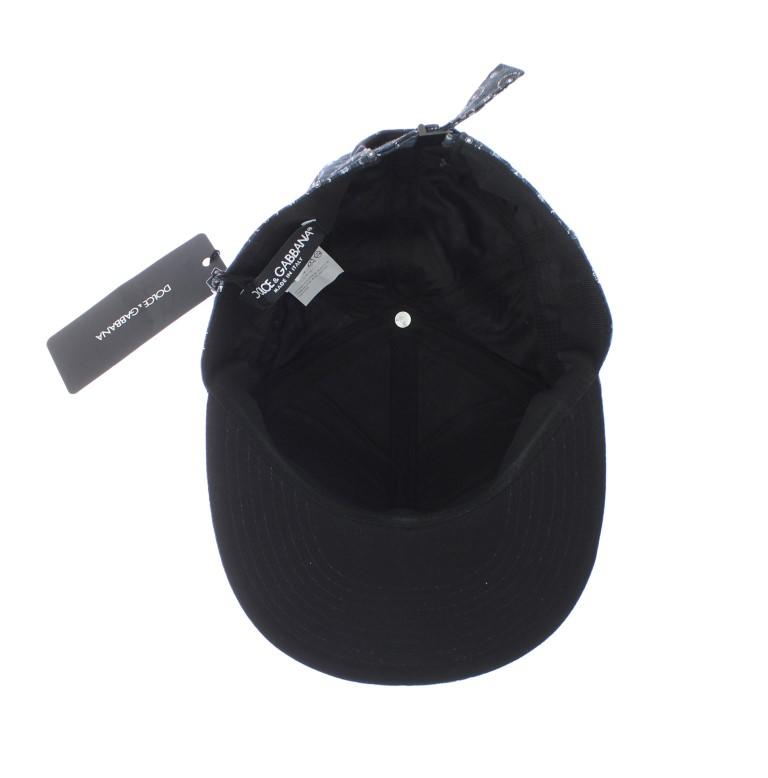 Blue Pattern Cotton Flat Bill Cap
