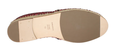 Red Sequined Logo Loafers Espadrilles