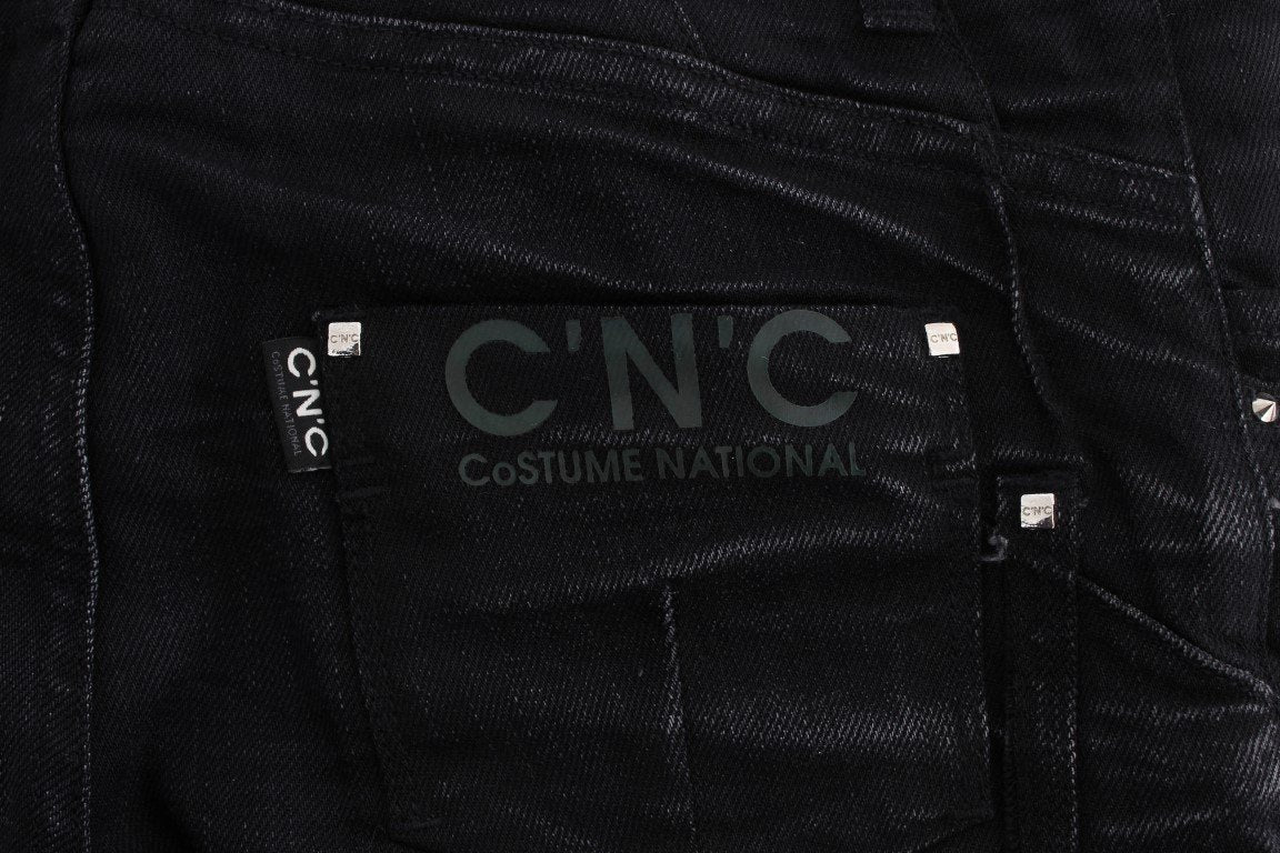 Black Cotton Slouchy Slims Fit Jeans