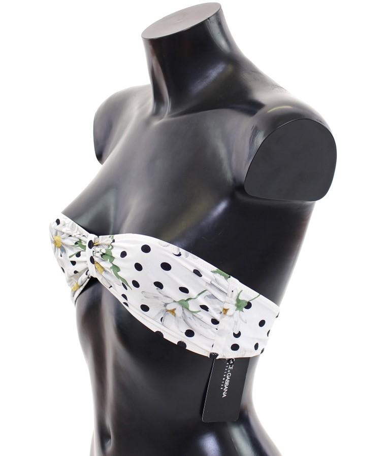 White Floral Bikini Top Bra Swimwear Beachwear
