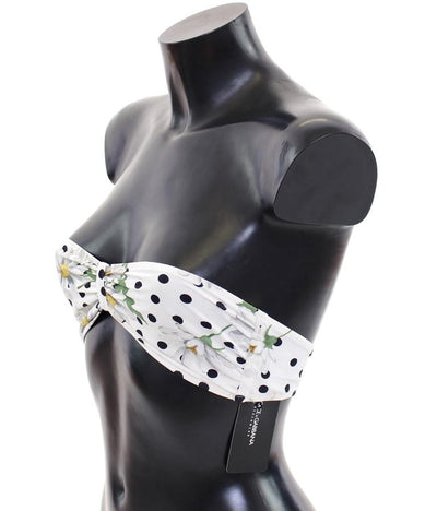 White Floral Bikini Top Bra Swimwear Beachwear