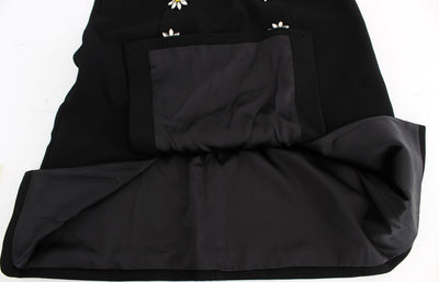 Black Stretch A-Line Shift Crystal Dress