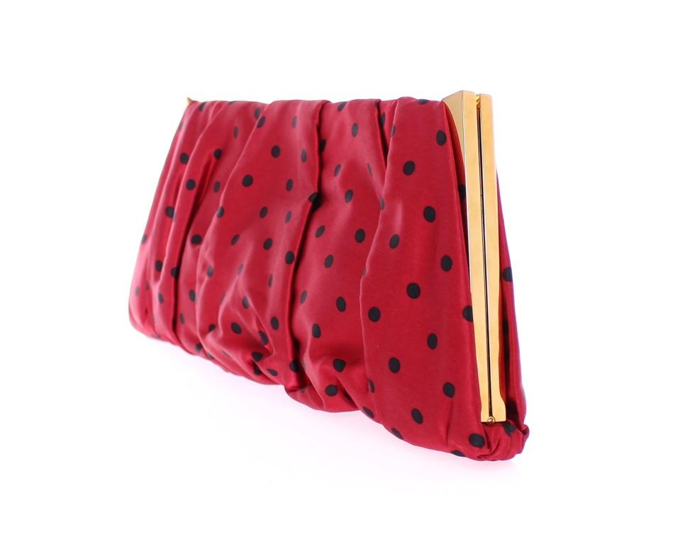 Red Polka Dot Miss Lady Satin Clutch