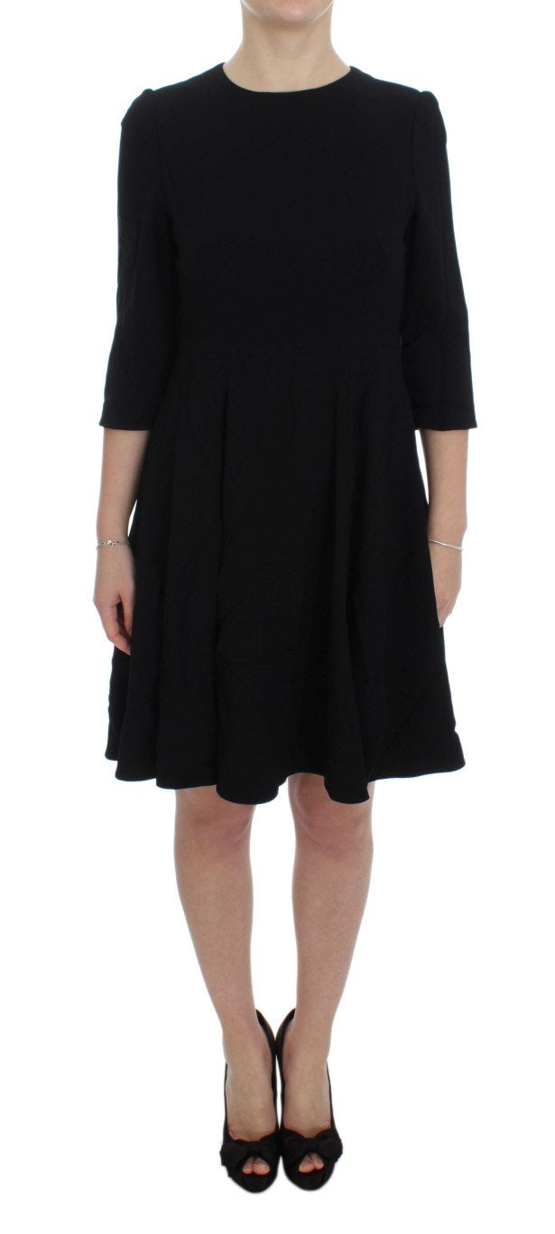 Black Stretch A-Line Shift Crystal Dress
