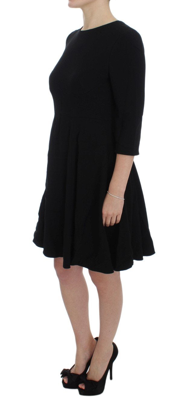 Black Stretch A-Line Shift Crystal Dress