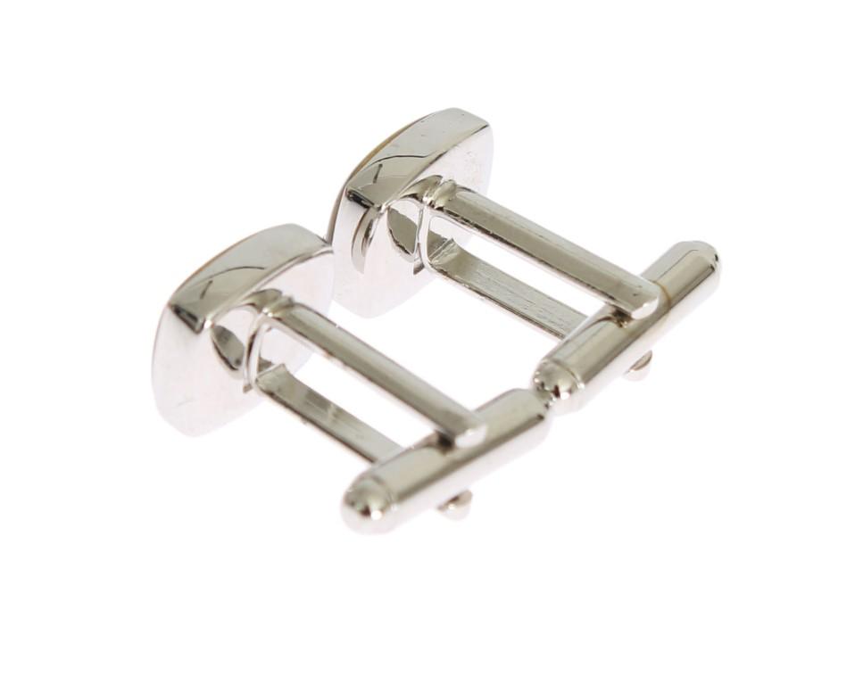 Black Silver Brass Cufflinks