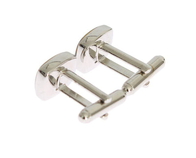 Black Silver Brass Cufflinks
