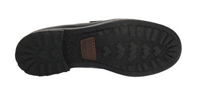 Black Leather Platform Loafers