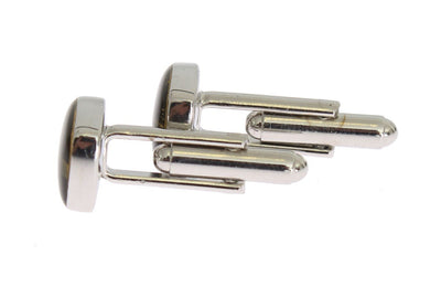 Black Silver Brass Cufflinks