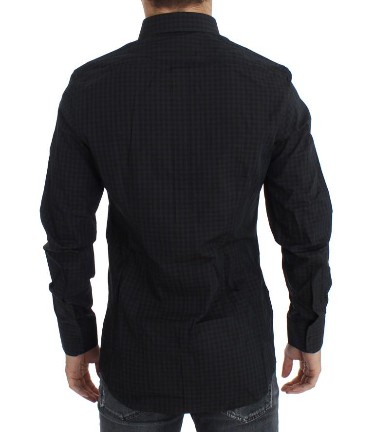 Brown Blue Checkered GOLD Slim Fit Casual Shirt
