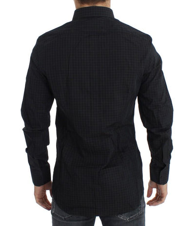 Brown Blue Checkered GOLD Slim Fit Casual Shirt