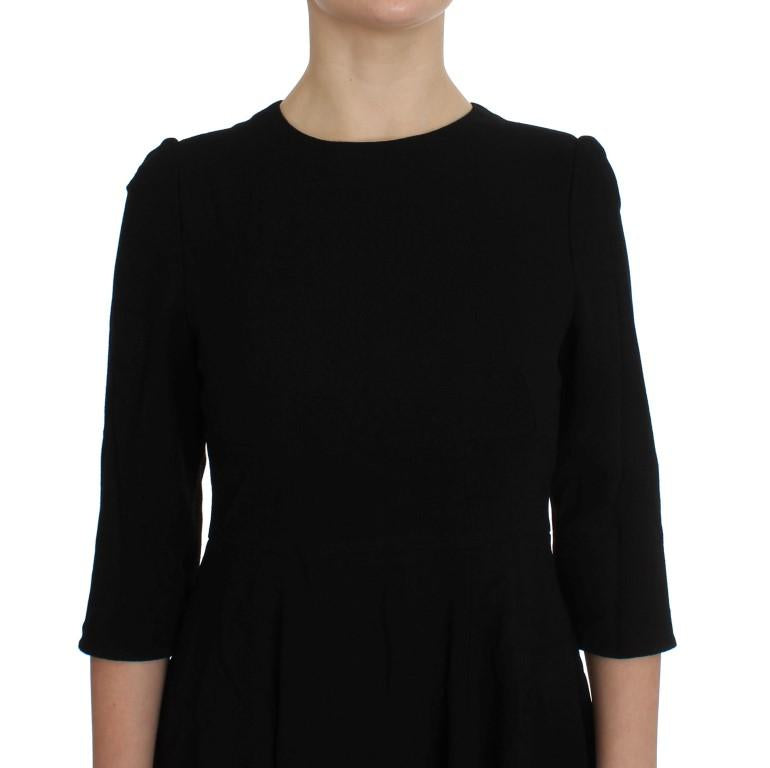 Black Stretch A-Line Shift Crystal Dress