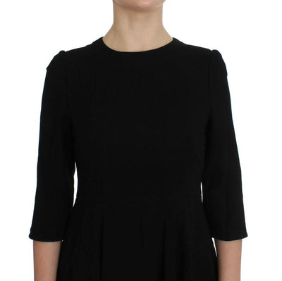 Black Stretch A-Line Shift Crystal Dress