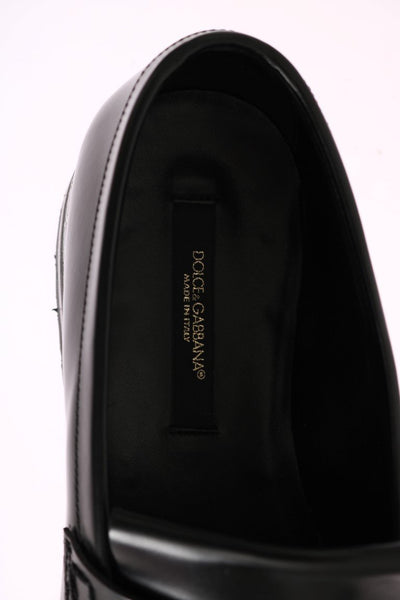 Black Leather Platform Loafers