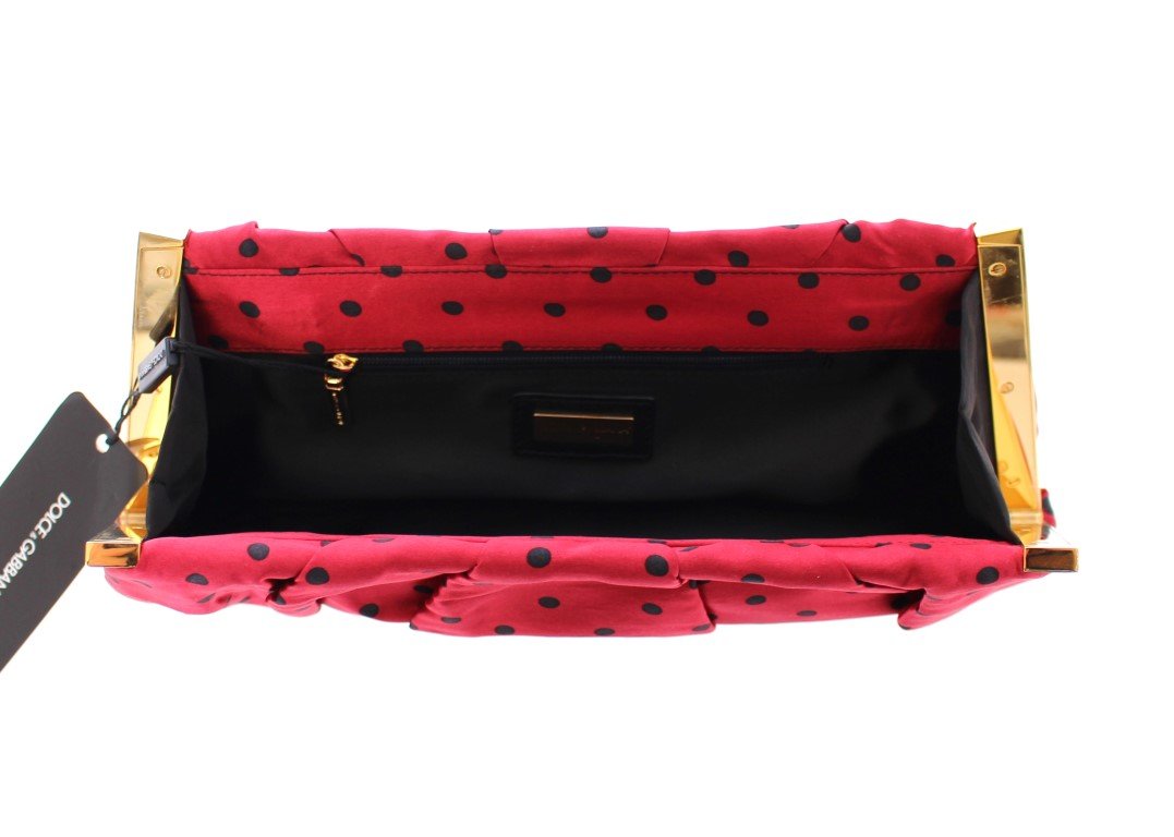 Red Polka Dot Miss Lady Satin Clutch