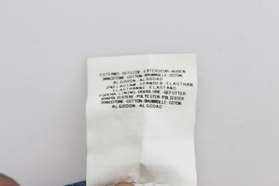Blue Cotton Blend Straight Fit Jeans