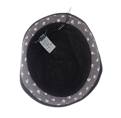 Black Flower Pattern Cotton Trilby Hat