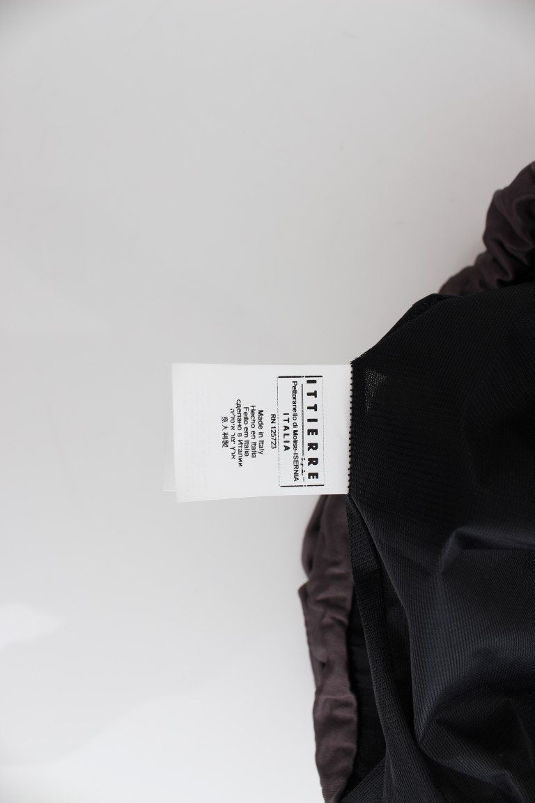 Brown Mini Jersey Shift Belted Dress