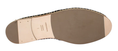 Black Gold Sequined Loafers Espadrilles