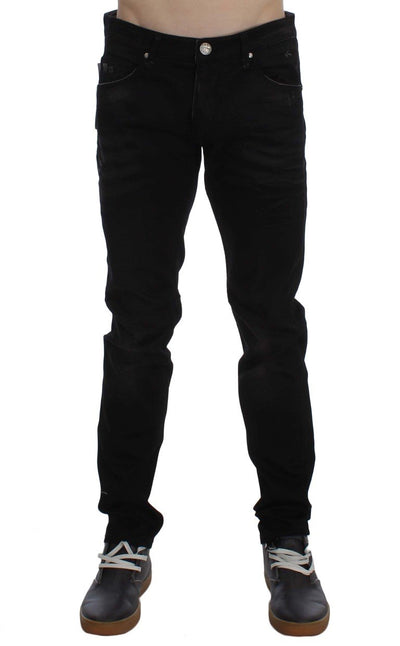 Black Wash Cotton Stretch Slim Fit Jeans