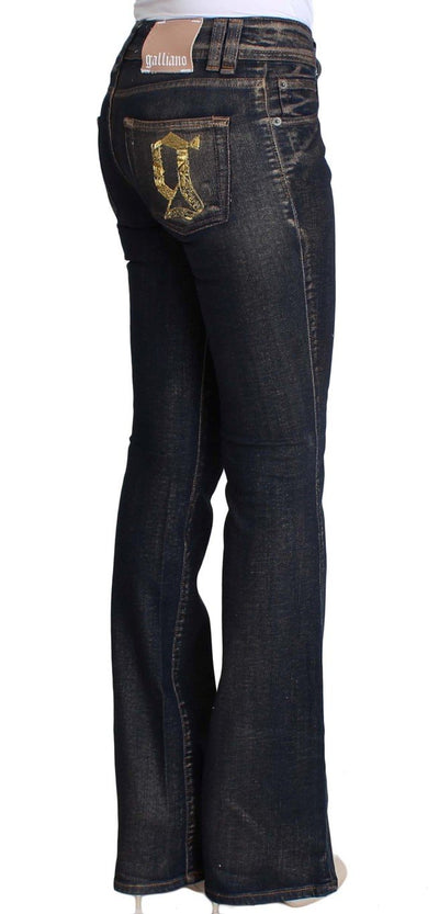 Blue Dark Cotton Stretch Flare Bootcut Jeans