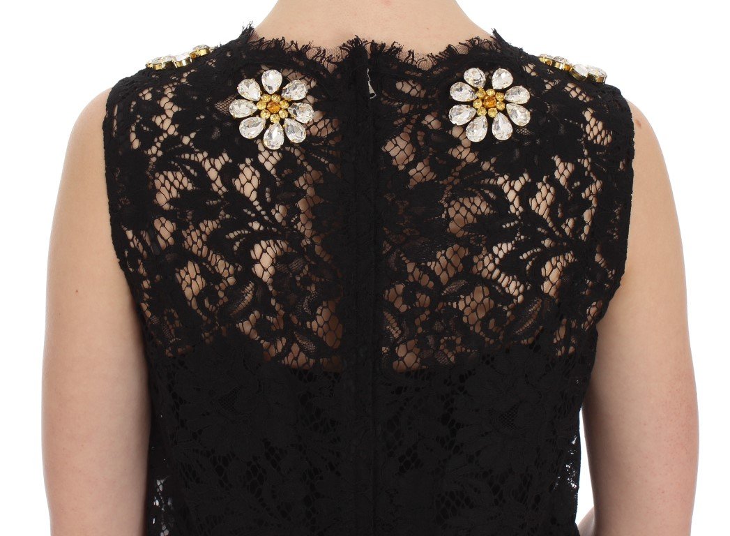 Black Lace Shift Sicily Crystal Dress