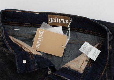 Blue Dark Cotton Stretch Flare Bootcut Jeans