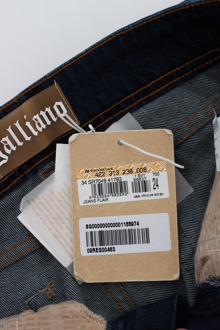 Blue Dark Cotton Stretch Flare Bootcut Jeans