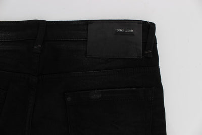 Black Wash Cotton Stretch Slim Fit Jeans