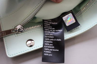 Light Green Leather Tote Shopping Bag