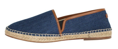 Blue Denim Logo Loafers Espadrilles
