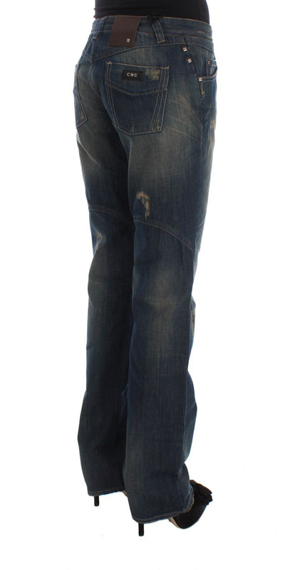 Blue Cotton Boyfriend Denim Jeans