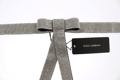 Black Silk Clear Crystal Waist Belt
