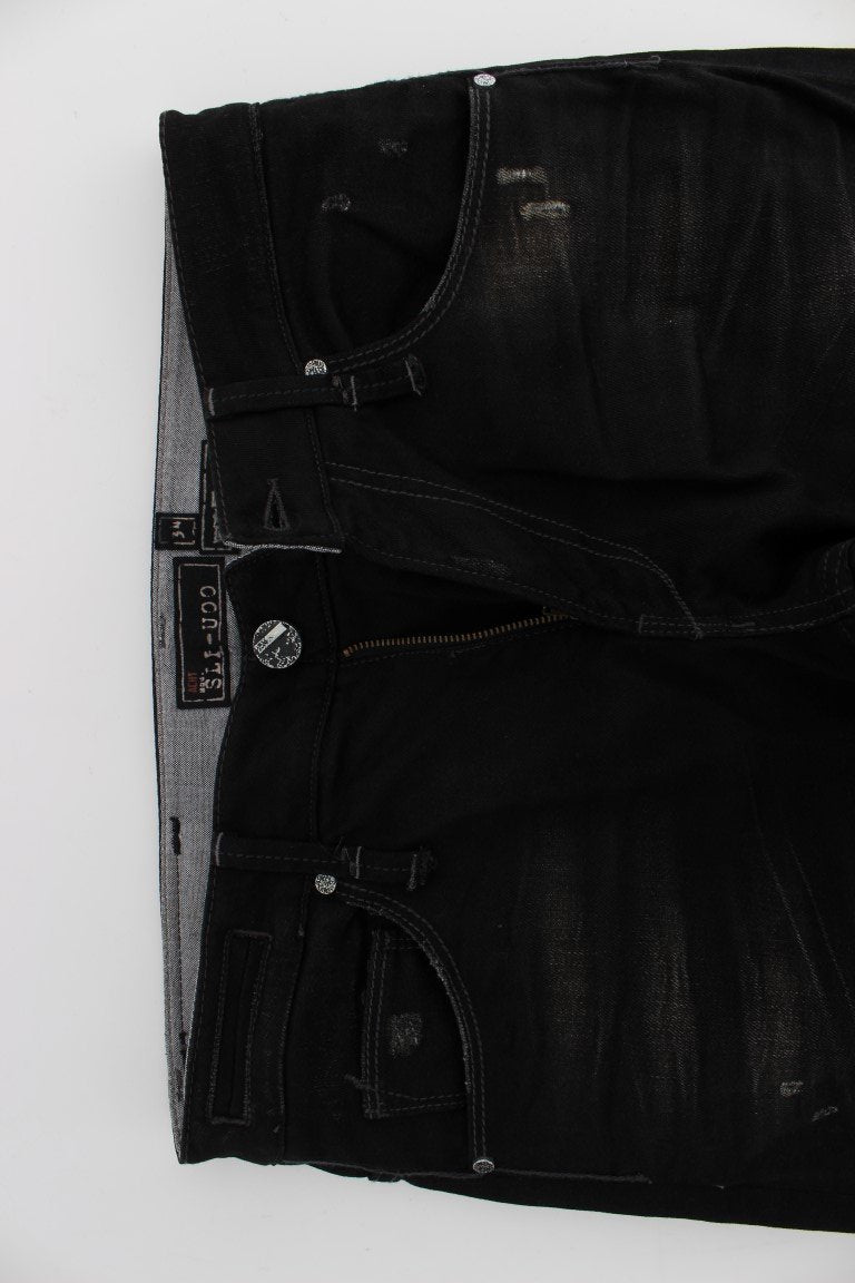 Black Wash Cotton Stretch Slim Fit Jeans