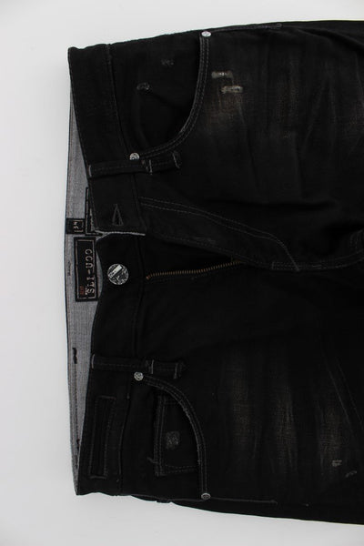 Black Wash Cotton Stretch Slim Fit Jeans