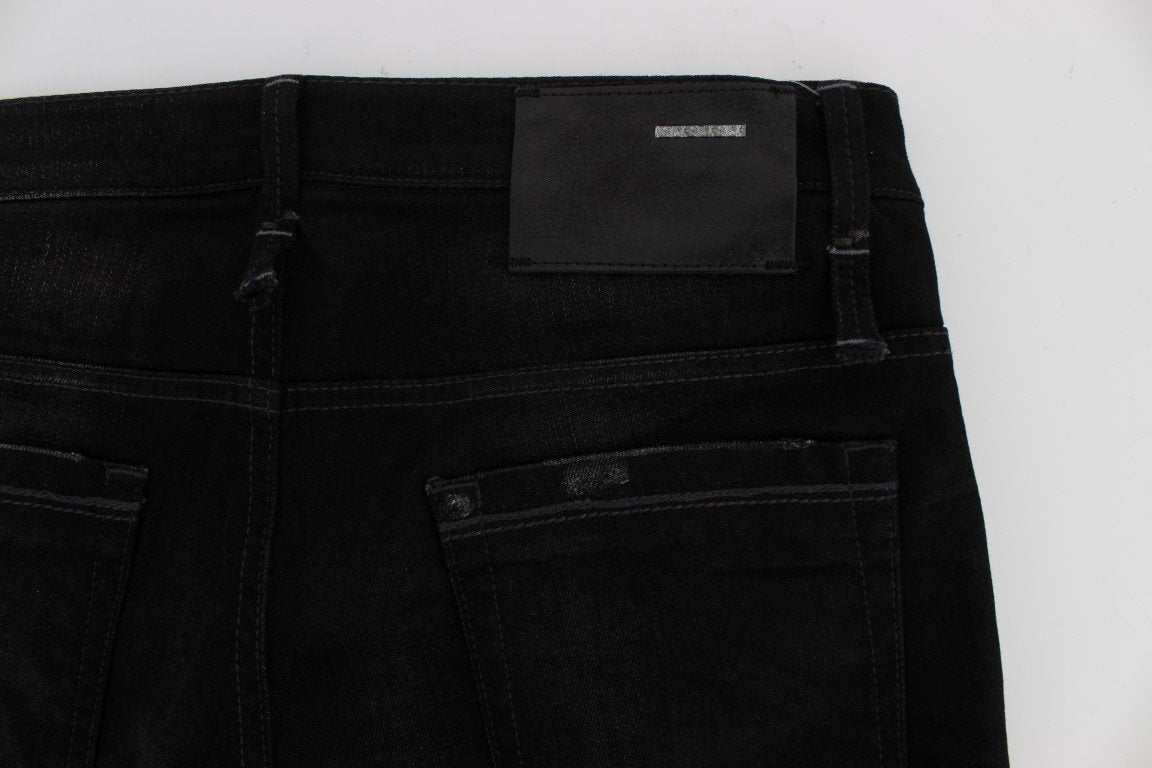 Black Wash Cotton Stretch Slim Fit Jeans