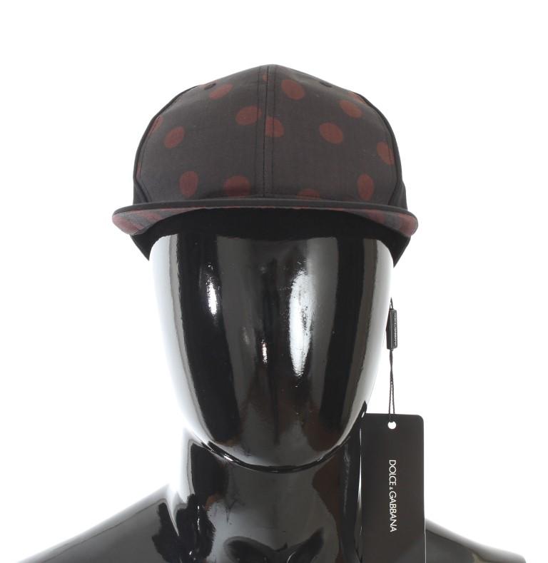 Black Red Polka Dot Cotton Flat Bill Cap