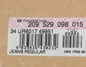 Blue Regular Fit Sequined Cotton Denim Jeans