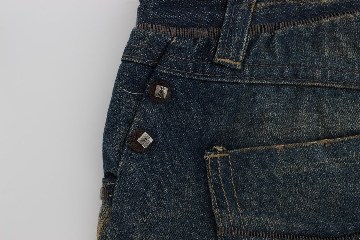 Blue Cotton Boyfriend Denim Jeans