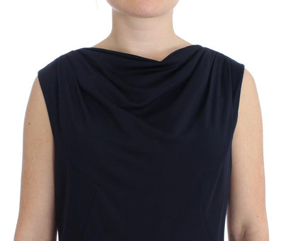 Blue Stretch Jersey Wiggle Sheath Dress