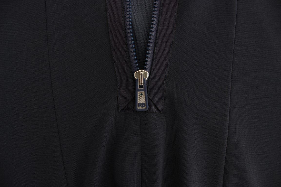 Blue Stretch Jersey Wiggle Sheath Dress