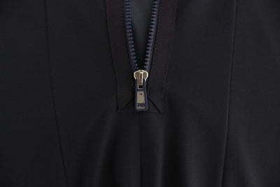 Blue Stretch Jersey Wiggle Sheath Dress