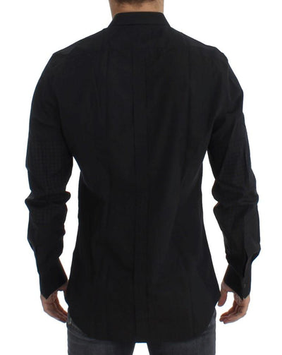 Black Checkered Slim Fit GOLD Casual Shirt