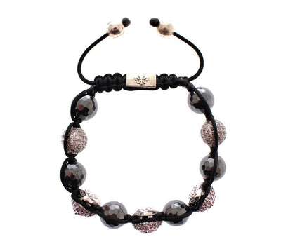 Hematite Pink Clear CZ 925 Silver Bracelet