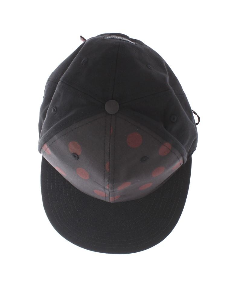 Black Red Polka Dot Cotton Flat Bill Cap